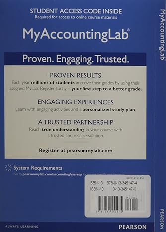 new mylab accounting with pearson etext access card for cost accounting 15th edition charles horngren