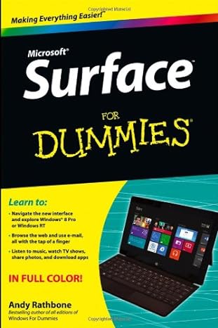 surface for dummies 1st edition andy rathbone 1118496345, 978-1118496343