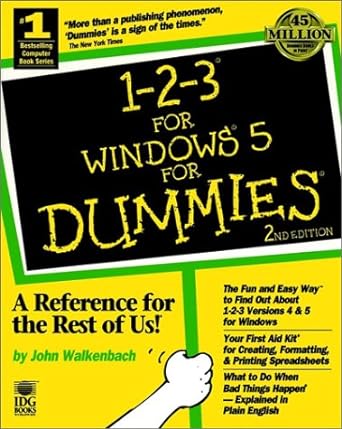 1 2 3 for windows 5 for dummies 2nd edition john walkenbach ,richard reily 1568842163, 978-1568842165