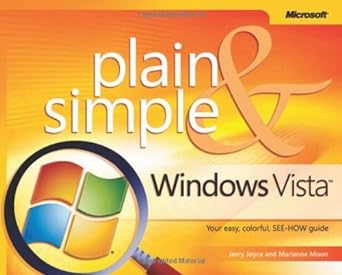 windows vista plain and simple 1st edition jerry joyce ,marianne moon 073562268x, 978-0735622685