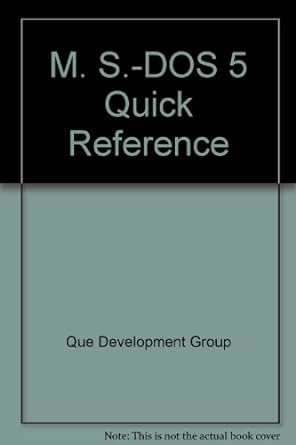 Ms Dos Quick Reference