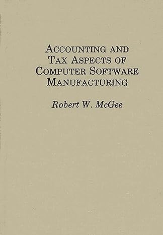 accounting and tax aspects of computer software manufacturing 1st edition robert mcgee 0275922731,