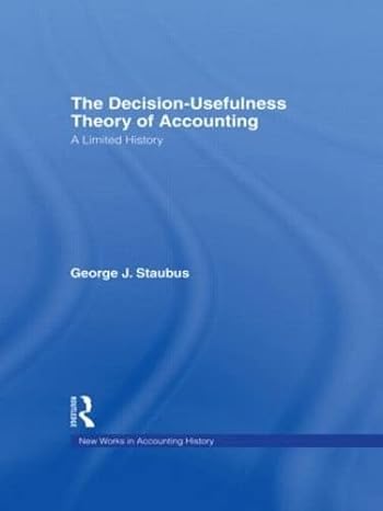 the decision usefulness theory of accounting a limited history 1st edition george j staubus 0815334443,