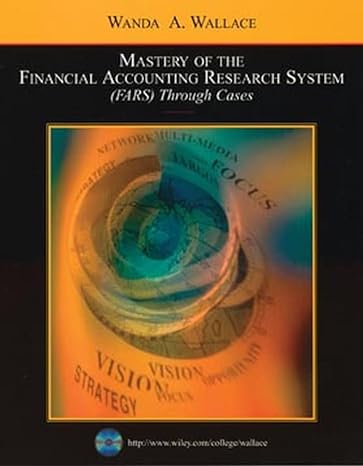 mastery of the financial accounting research system through cases with fars cd 2003 2nd edition wanda a