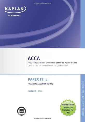 f3 financial accounting fa exam kit paper f3 int 1st edition acca 1847107672, 978-1847107671