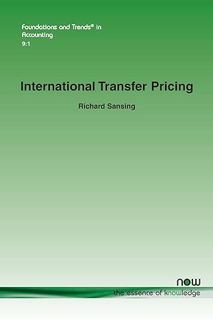 international transfer pricing in accounting 1st edition richard sansing 160198894x, 978-1601988942