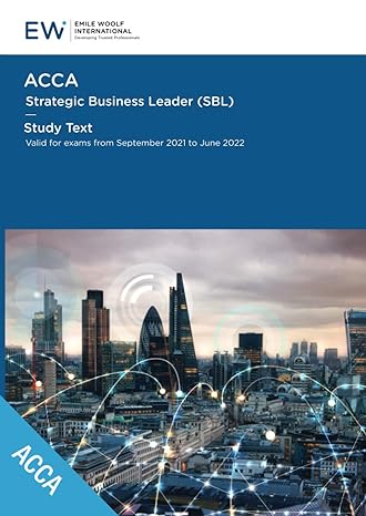 acca strategic business leader study text 2021 22 1st edition emile woolf international 1848438850,