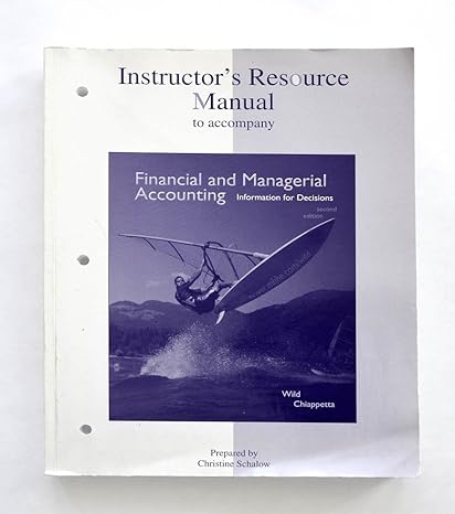 instructors resource manual to accompany financial and managerial accounting 2nd edition wild chiappetta