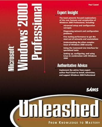 microsoft windows 2000 professional unleashed 1st edition paul cassel 0672317427, 978-0672317422