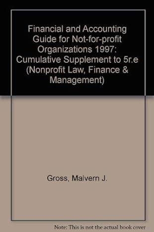 financial and accounting guide for not for profit organizations 1997 cumulative supplement 5th edition