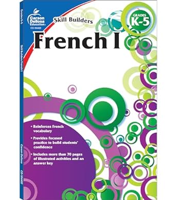 carson dellosa skill builders french i workbook grades k 5 vocabulary alphabet geography culture with word