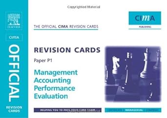 cima revision cards management accounting performance evaluation 1st edition robert scarlett 0750681233,