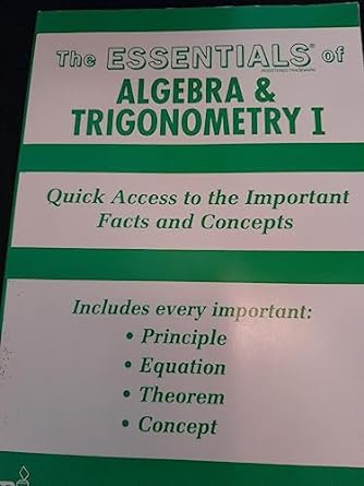 the essentials of algebra and trigonometry i 1st edition dr m fogiel b001mt2g6o