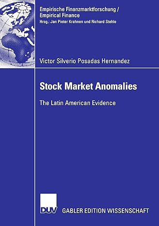 stock market anomalies the latin american evidence 2006 edition victor silverio posadas hernandez 3835002732,