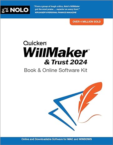 quicken willmaker and trust 2024 book and online software kit 2024 edition editors of nolo 1413331327,