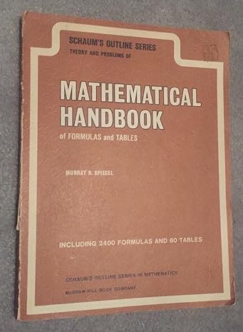 schaums outline series mathematical handbook of formulas and tables 1st edition murray spiegel b009z1to52