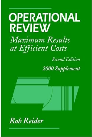 operational review maximum results at efficient costs 2000 supplement 2nd edition rob reider 0471361348,