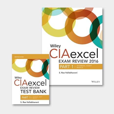 wiley ciaexcel exam review + test bank 2016 part 1 internal audit basics set 7th edition s rao vallabhaneni