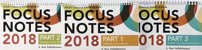 wiley ciaexcel exam review focus notes 2018 complete set 1st edition wiley 111948734x, 978-1119487340