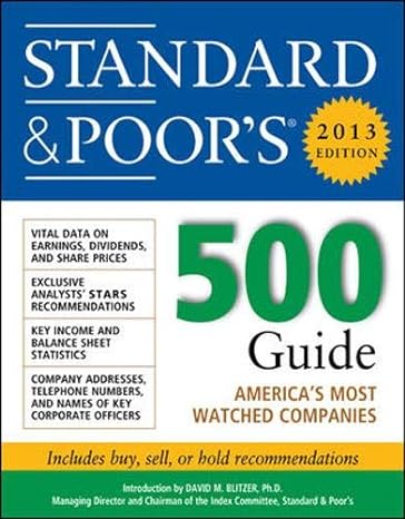 standard and poors 500 guide 2013 0016- edition standard & poors corporation 0071803270, 978-0071803274