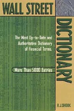 wall street dictionary 1st edition r. j. shook 156414402x, 978-1564144027