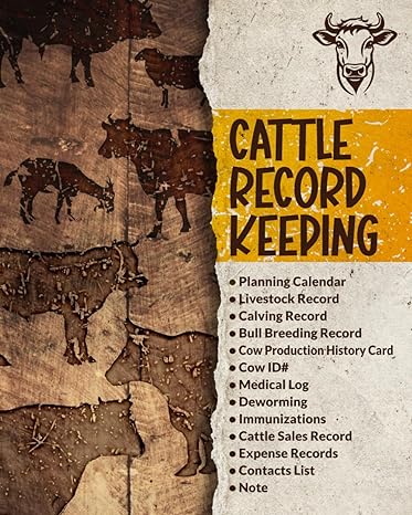 cattle record keeping livestock record calving record a i / bull breeding record cow production history card