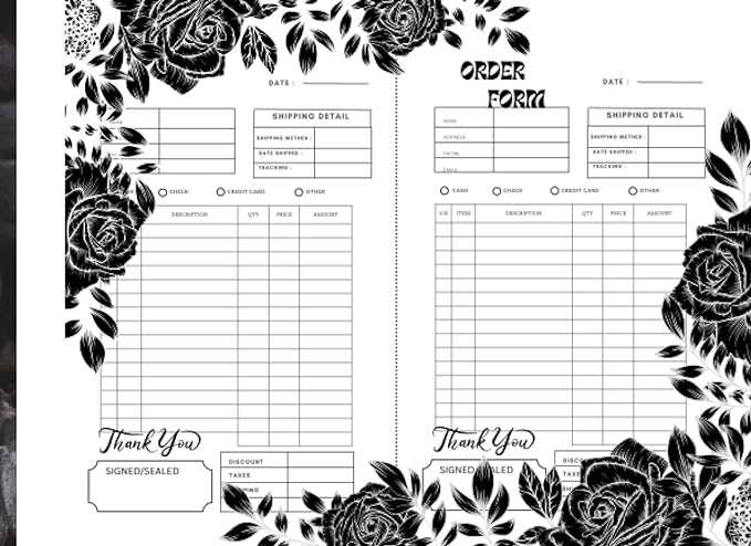 order form 8 25 6 inches 108 receipt per pad 2 form/ per page purchase receipt book for small business