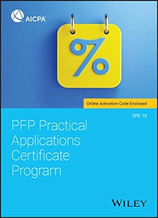 pfp practical applications certificate program 1st edition aicpa 1119696097, 978-1119696094