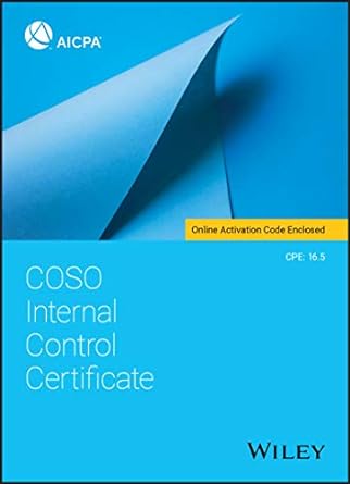 coso internal control certificate 1st edition aicpa 1119696267, 978-1119696261