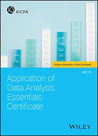 application of data analysis essentials certificate 1st edition aicpa 1119696615, 978-1119696612