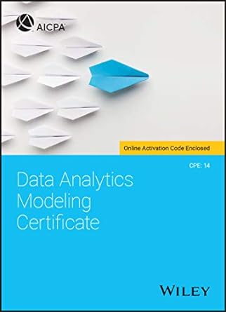 data analytics modeling certificate 1st edition aicpa 1119696658, 978-1119696650