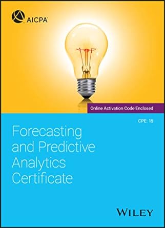 forecasting and predictive analytics certificate 1st edition aicpa 1119696674, 978-1119696674