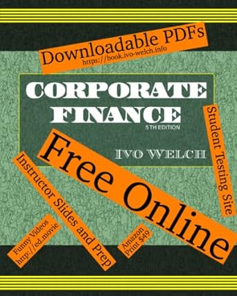 corporate finance promo 1st edition ivo welch 979-8356854873