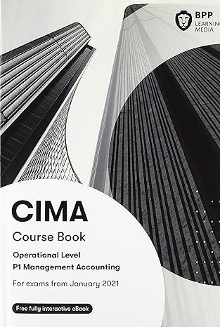 cima p1 management accounting course book 1st edition bpp learning media 1509736158, 978-1509736157