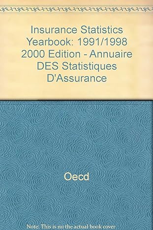 insurance statistics yearbook 1991/1998 1st edition organisation for economic co operation and development