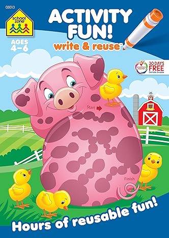 school zone activity fun write and reuse workbook ages 4 to 6 preschool to kindergarten numbers counting pre