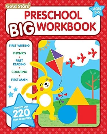 preschool big workbook ages 3 5 320 pages letter and numbers tracing early math first writing phonics