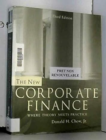 the new corporate finance   by chew donald 2000 3rd edition donald h chew jr b00bufps9c