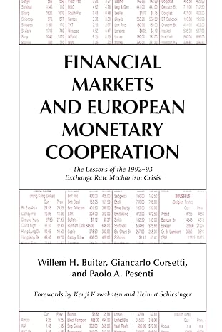 financial markets and european monetary cooperation the lessons of the 1992 93 exchange rate mechanism crisis