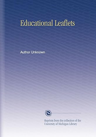 educational leaflets 1st edition author unknown b002mczz5e