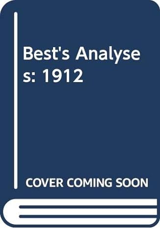 bests analyses 1912 1st edition author unknown b002psbtx2