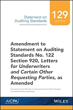 statement on auditing standards number 129 1st edition aicpa 1941651216, 978-1941651216