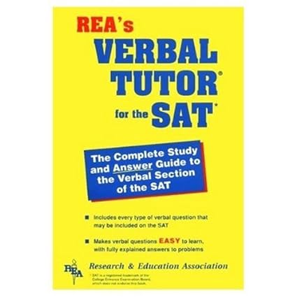 sat verbal tutor the best test prep for the sat prep 1st edition the editors of rea 0878919635, 978-0878919635