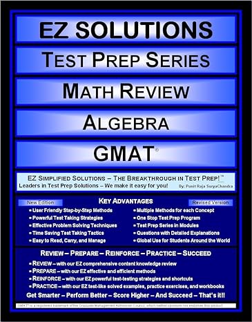 ez solutions test prep series math review algebra gmat 1st edition punit raja suryachandra, ez solutions