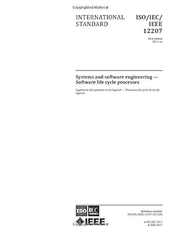 iso/iec/ieee 12207 2017 first edition systems and software engineering software life cycle processes 1st