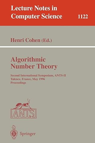 algorithmic number theory second international symposium ants ii talence france may 18 23 1996 proceedings