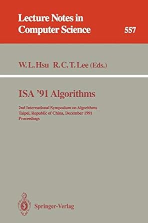 isa 91 algorithms 2nd international symposium on algorithms taipei republic of china december  18 1991