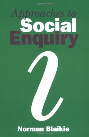 approaches to social enquiry 1st edition norman blaikie 0745611737, 978-0745611730