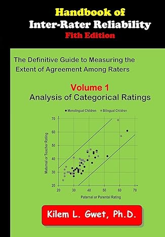 handbook of inter rater reliability volume 1 analysis of categorical ratings 1st edition kilem li gwet