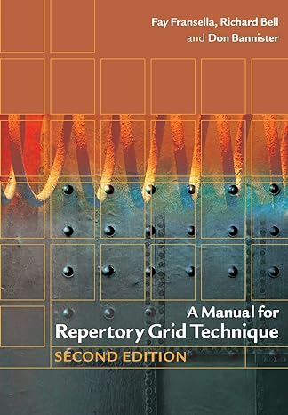 a manual for repertory grid technique 2nd edition fay fransella ,richard bell ,don bannister 0470854901,